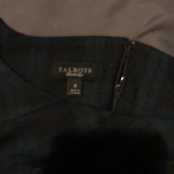 Talbots Green and Black Holiday Plaid Midi Dress - Picture 6 of 6